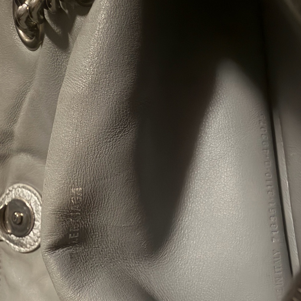 Balenciaga Metallic Silver Quilted Shoulder Bag - Picture 7 of 16
